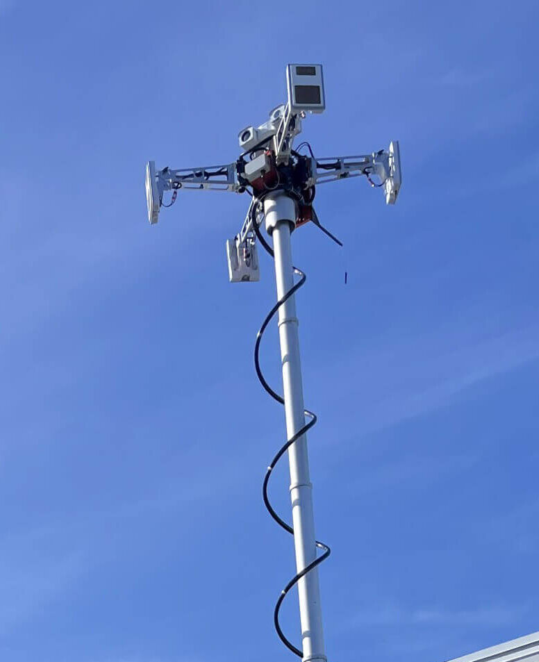 An elevated mast-mounted sensor for counter-unmanned aerial systems