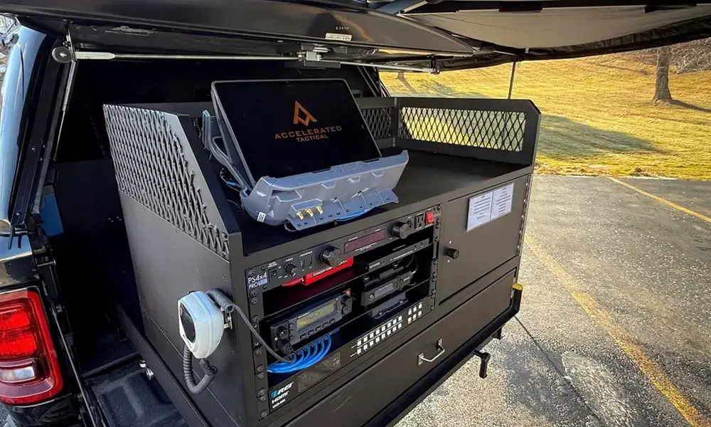Accelerated Tactical Mobile Command Vehicle Pull Out Back Storage